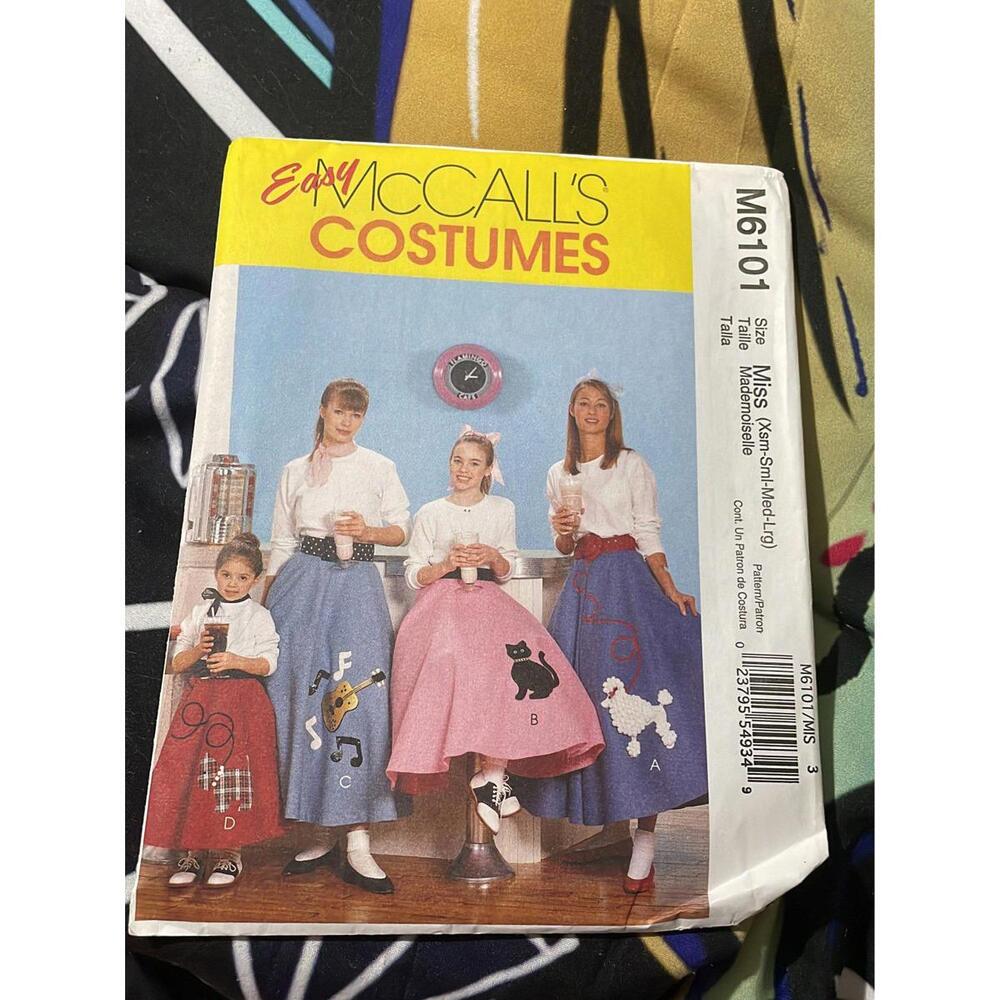 Sewing Pattern McCall’s mcalls sew skirt dress size y grease vintage